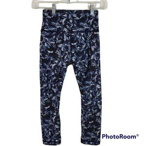Lululemon Wunder Under Crop Athletic Leggings Hi-Rise Embellished Blue Size 4